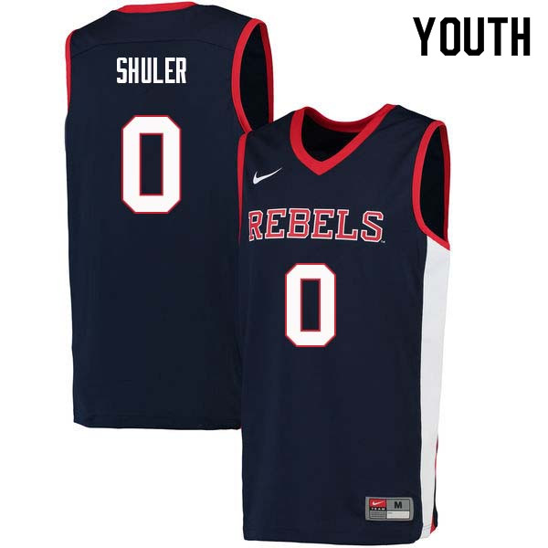 Devontae Shuler Ole Miss Rebels NCAA Youth Navy #0 Stitched Limited College Football Jersey CSX0858WS